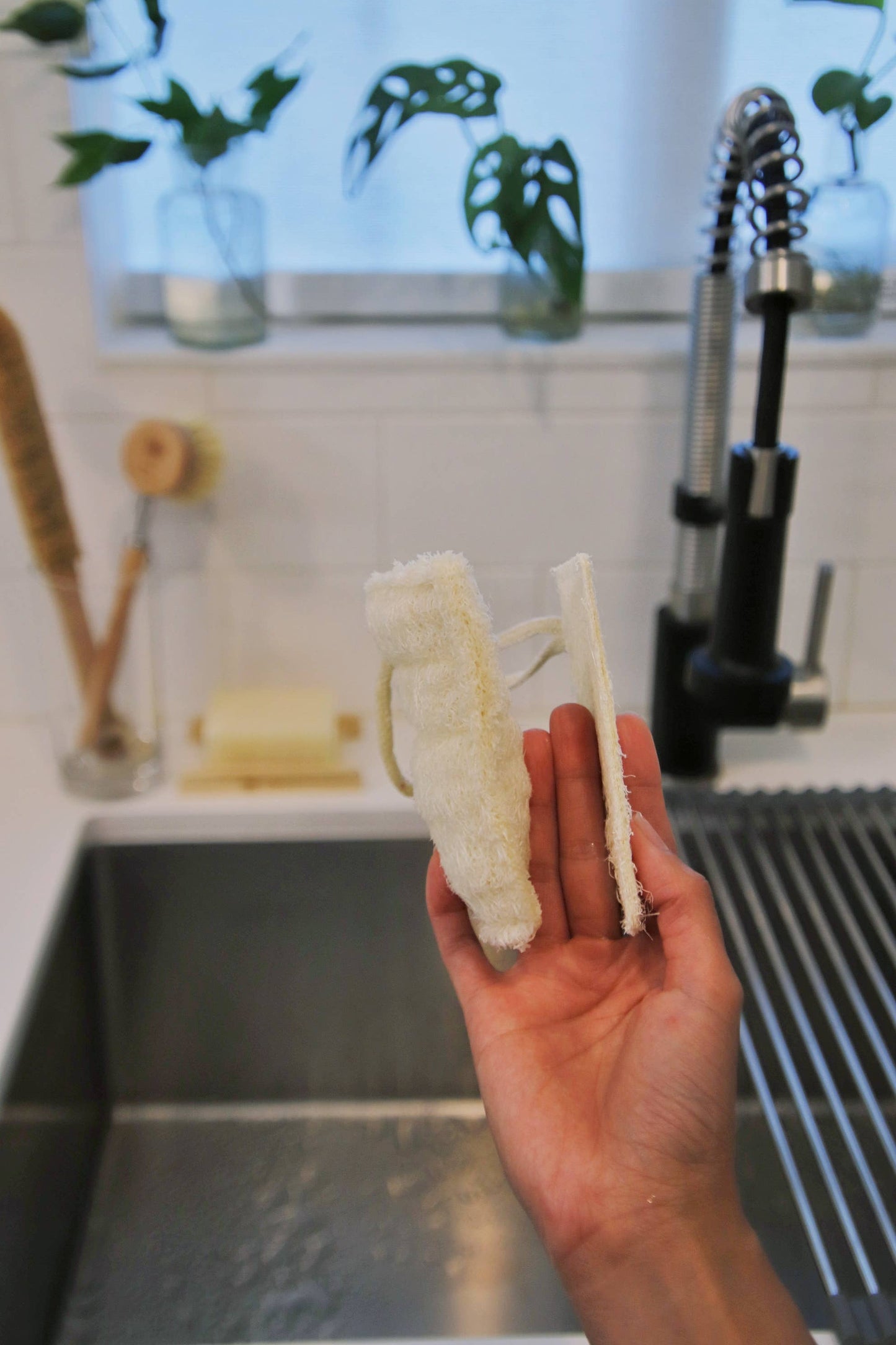 Compostable Loofah Dish Sponge: Double Layer 3-Pack