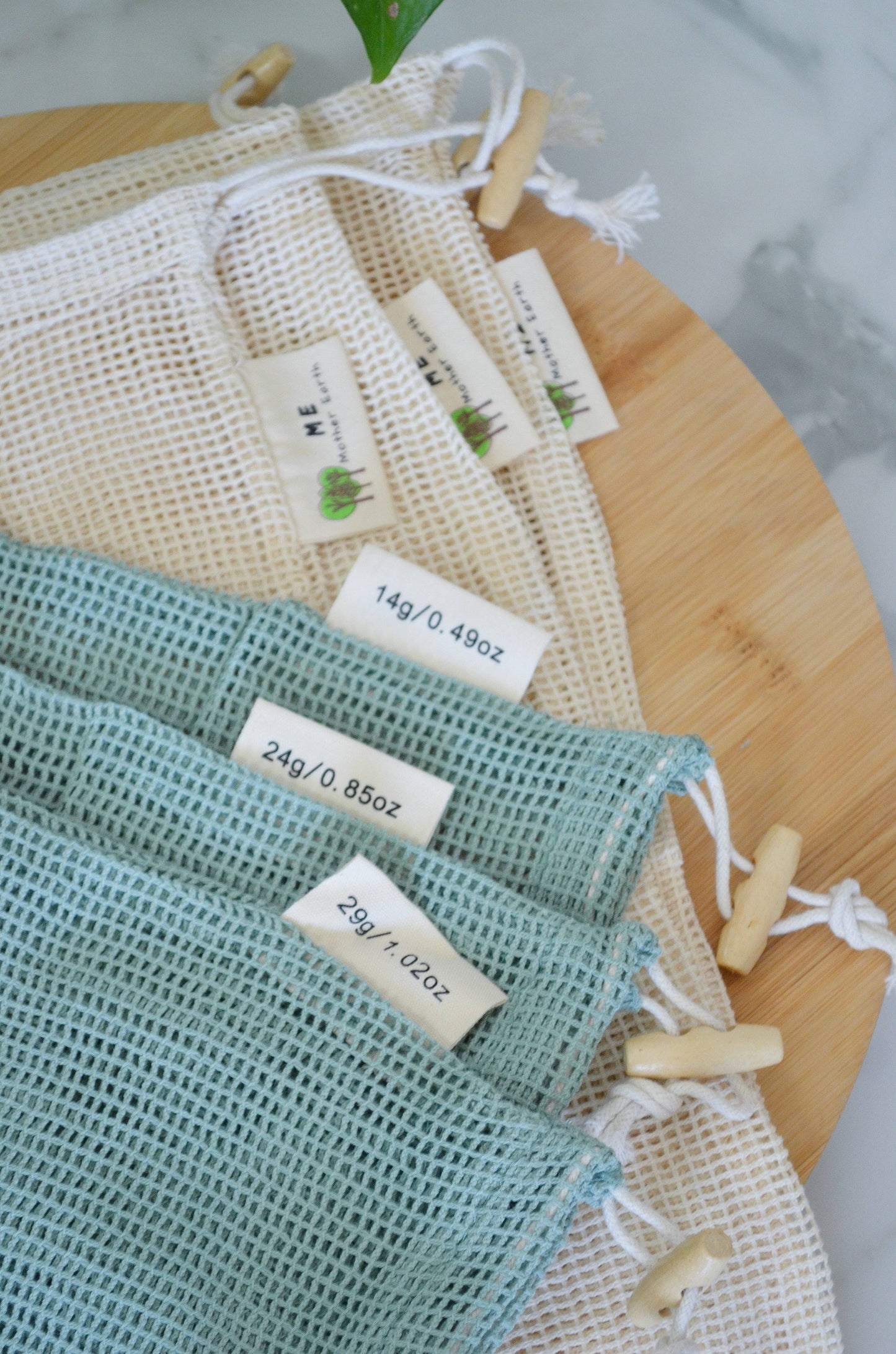 Organic Cotton Mesh Produce Bags- 3 Pack